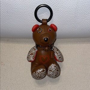 Coach Keith Haring Graffiti Bear Leather Bear Keychain